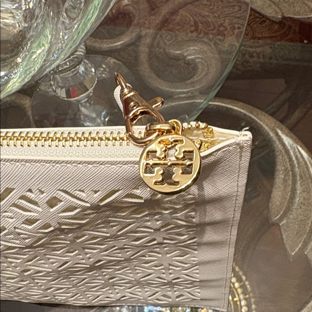 Tory Burch White Cutout Clutch